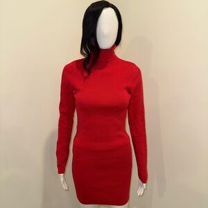 More to Come Red Turtleneck Skirt Set
